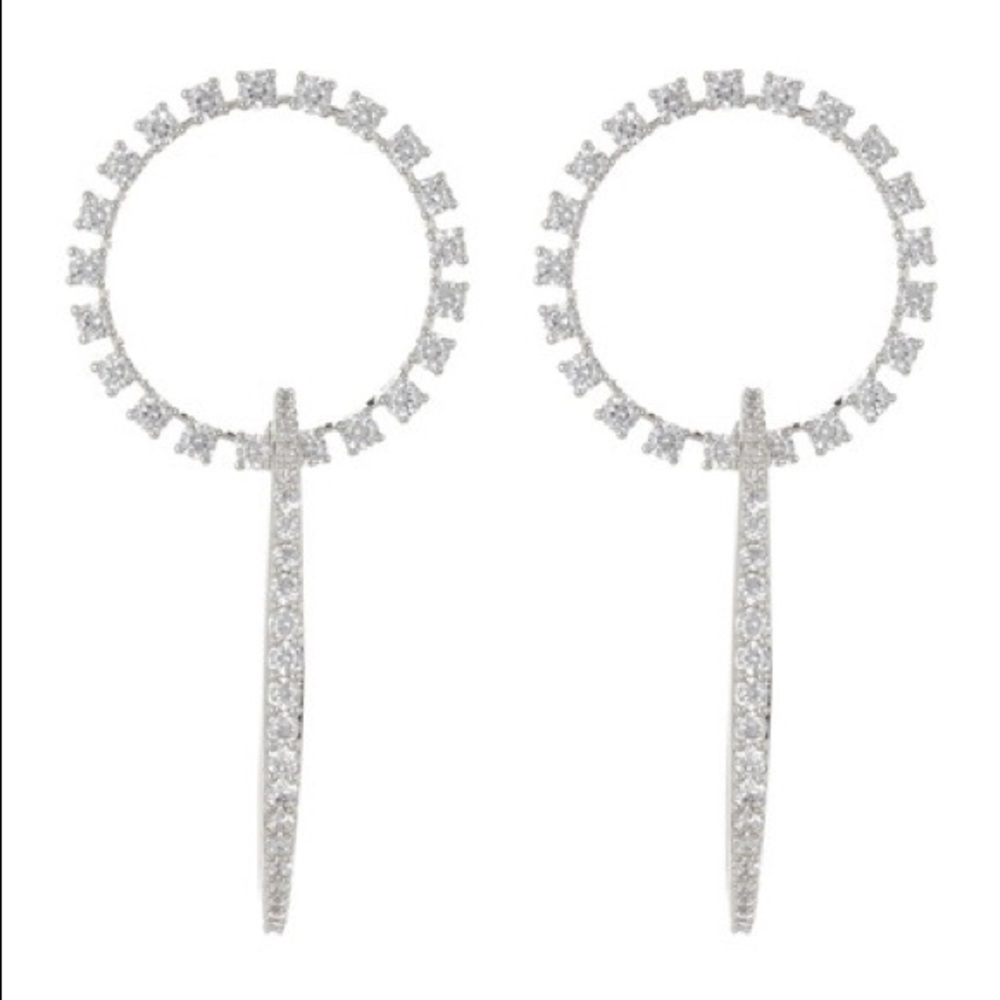Nadri Intersecting Circle Link Earrings - image 1